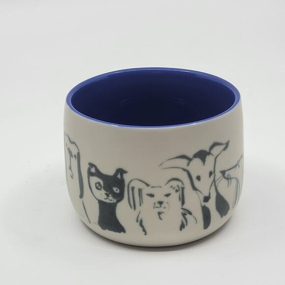 Anthropologie Dog Person Mug Cream Stoneware  Blue 12 oz Coffee Cup Mug - Picture 4 of 7